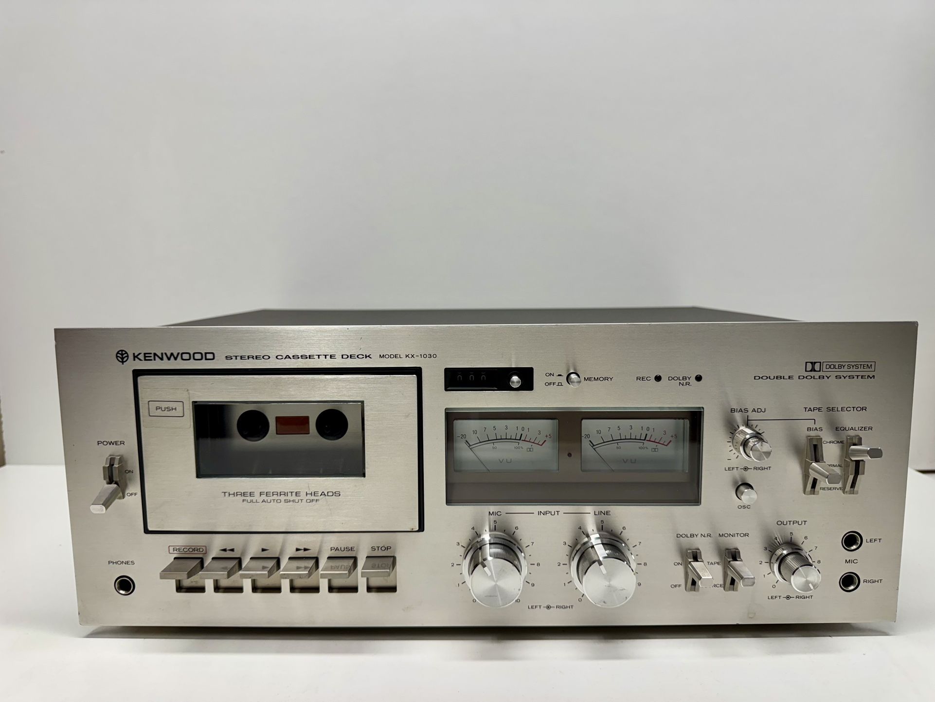 Beautiful Kenwood KX-1030 Three Head Cassette Deck Player/Recorder (Professionally Serviced).