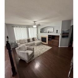 GRAY AND WHITE SECTIONAL