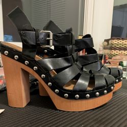 Women's Nine West Caged Studded Chunky Heel
