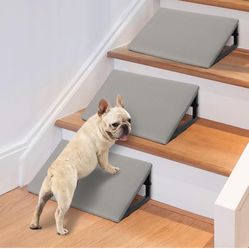 3 PCS Dog Ramps for Staircase - LitaiL Pet Stairs for Staircase with Anti-Slip Bottom Suitable for Small Dogs, 3 Packs Extra Wide Metal Frame Dog Ramp
