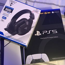 Ps5 With Wireless Headsets And One Controller 