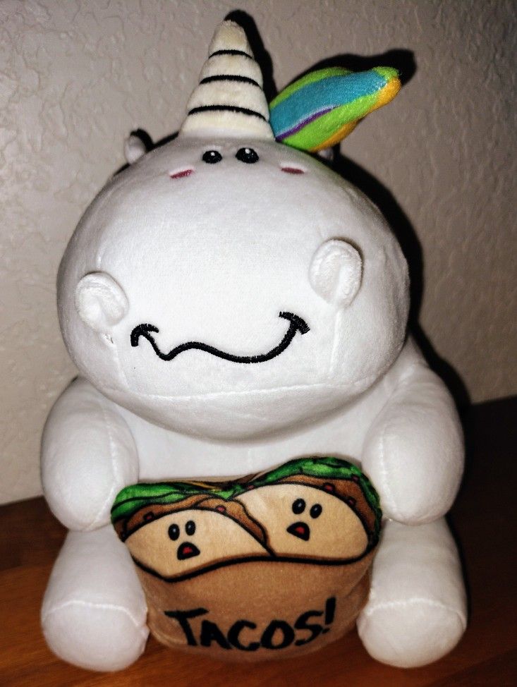 Sparkle Farts Original Farting Unicorn w/ Taco 11” Plush Talks w/ British Accent