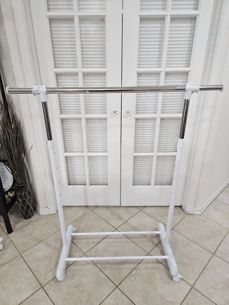 Clothing Garment Rack Single Row Closet hanging clothes Organization bar Adjuatable wheels or flat 
