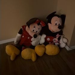 Large Mickey And Minnie  Plushes