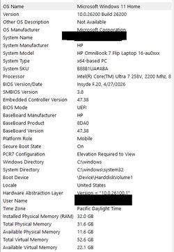 HP Omnibook Ultra 7 Flip 2in1 3k 16'screen - Copilot+PC, 32GB Ram, 1GB HD, used only 3 months