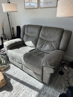 Sofa Power Reclining Love Seat Couch - Gray
