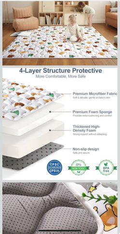 Baby Play Mat 71" X 59" - LIKE NEW