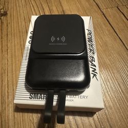 10000mah Magnetic Power Bank With Cables 15w Fast Charge New Black