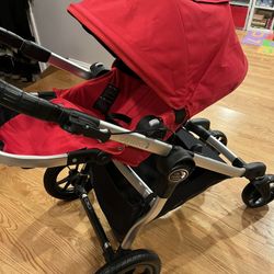 Like NEW, Barely Used Baby Jogger City Select Single Stroller - Red