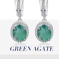 Genuine Emerald Agate 925 Sterling Silver