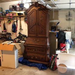 Furniture, Ethan Allen Desk, Hutch, 