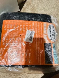 70% Sunblock Shade Cloth Cover Mesh UV Resistant Net for Garden Flower Plant Greenhouse, Black