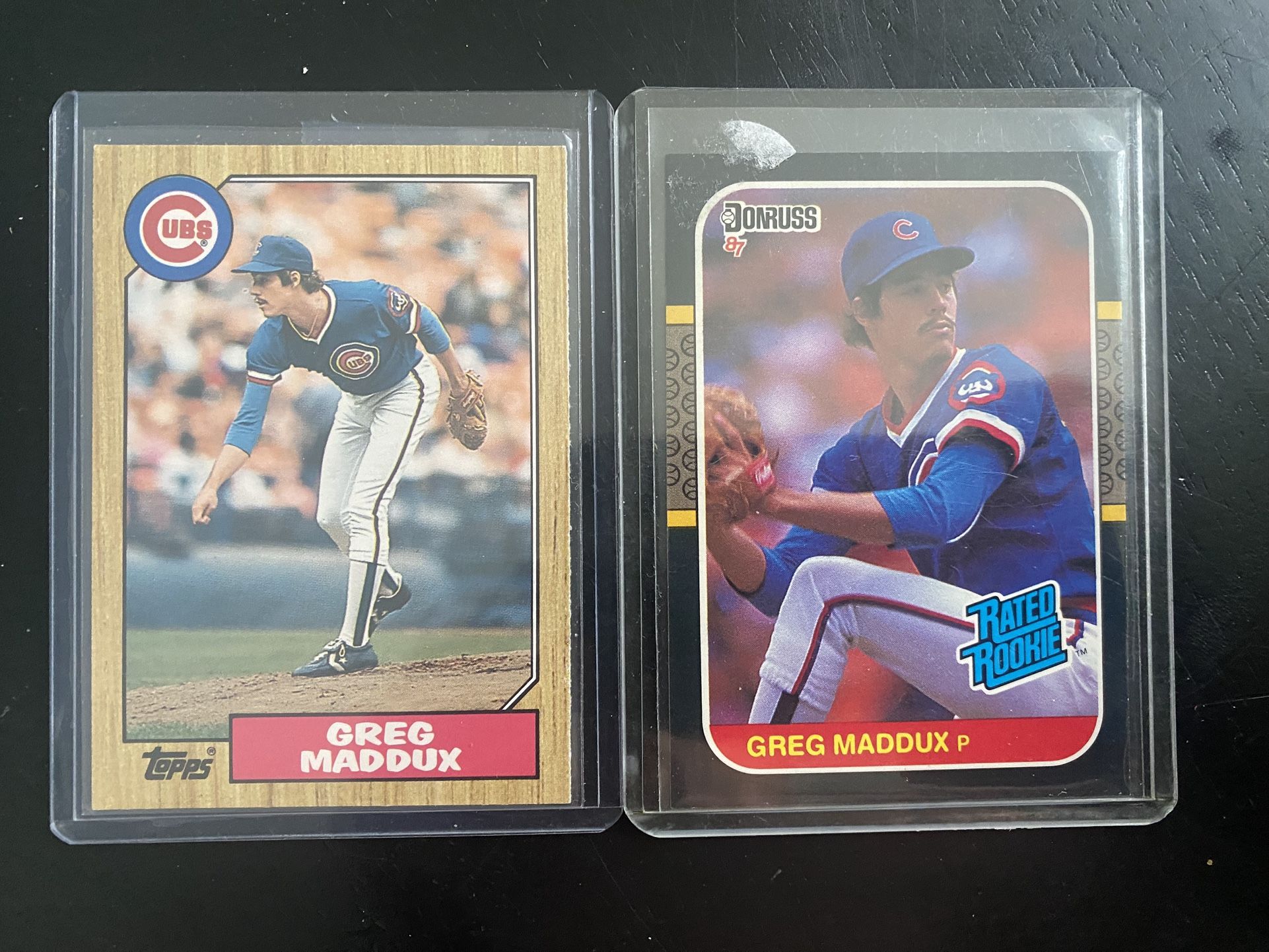 Greg Maddux Chicago Cubs Major League Rookie Card lot 1987 Topps and donruss MLB