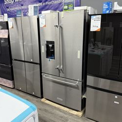 Kitchen Aid - Counter Depth 3-Door French Door Refrigerator With Wood Interior 