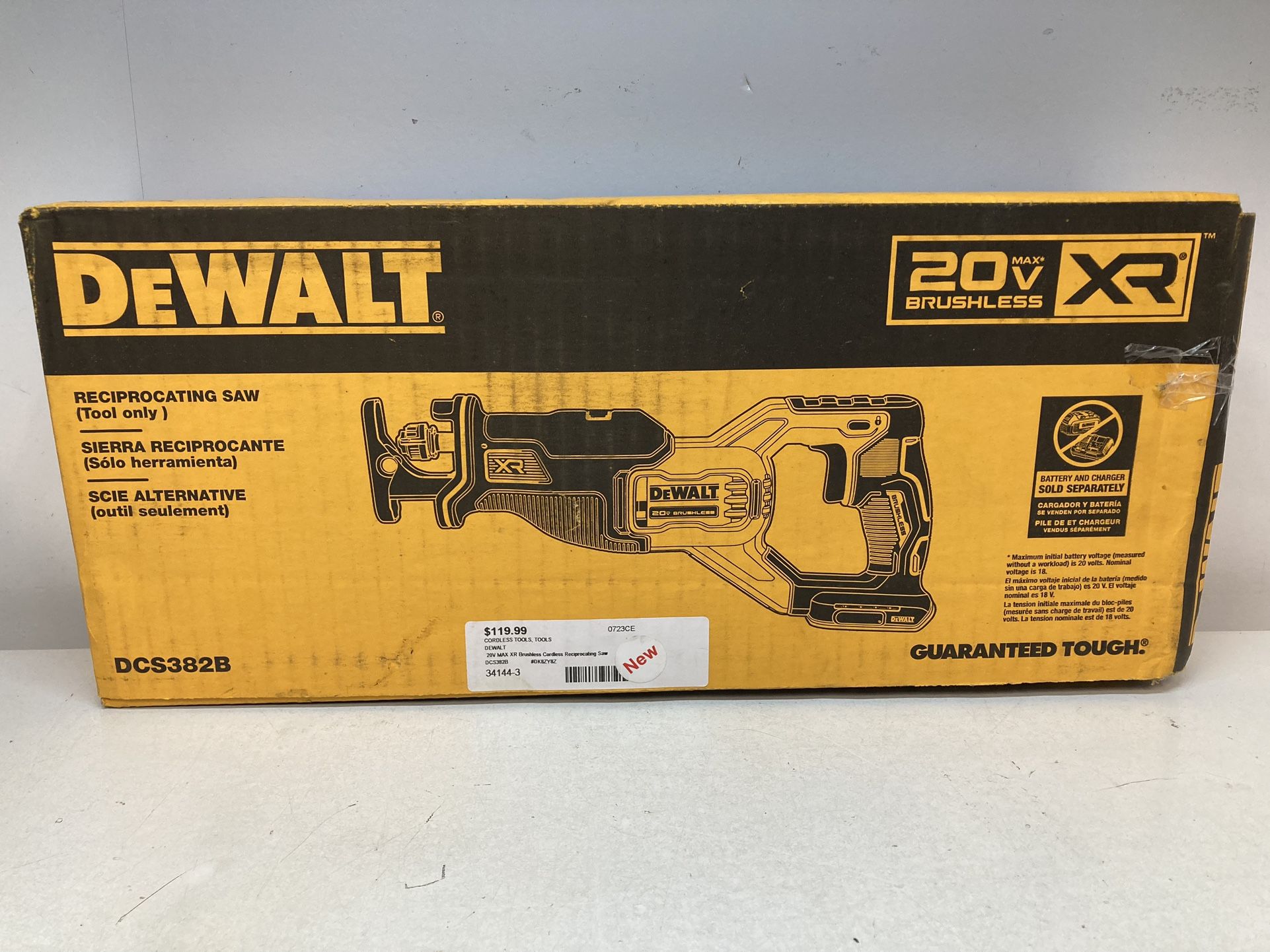 Dewalt DCS382B 20V MAX XR Brushless Cordless Reciprocating Saw