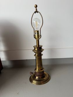 Vintage Stiffel Heavy Solid Brass Table Lamp – Hollywood Regency OBO