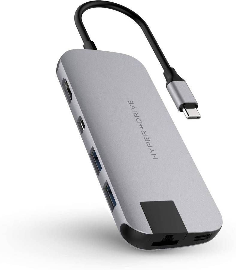 Hyperdrive USB Type C hub Dongle 8 In1 USB -C Multiport Adapter For Mac