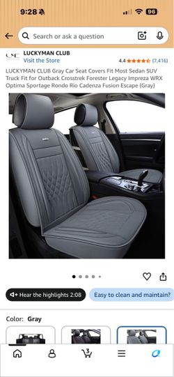 Luckyman Club Gray Car Seat Covers