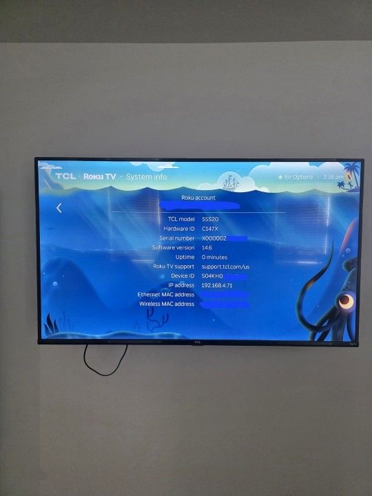 55" 4K TCL Roku TV