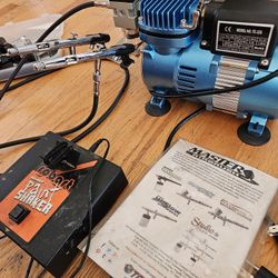 Master Airbrush Cool Runner II Air Brush Kit w/ Air Compressor, including the paint shaker $69 obo