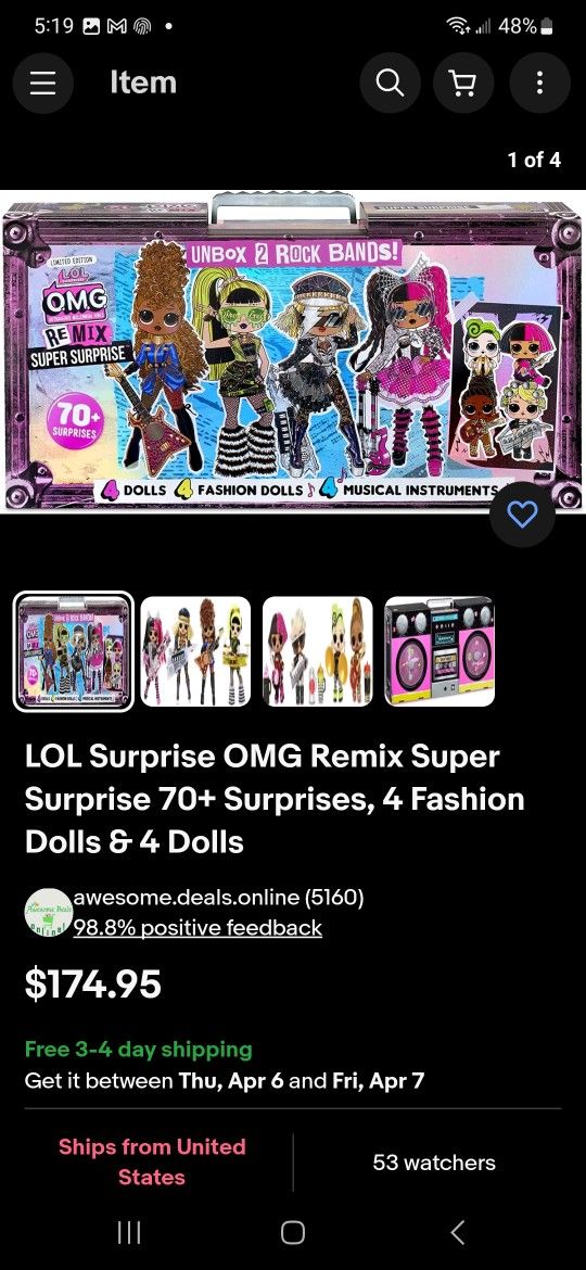 LOL Surprise OMG Remix Super Surprise – 70+ Surprises, 4 Fashion Dolls & 4 Dolls