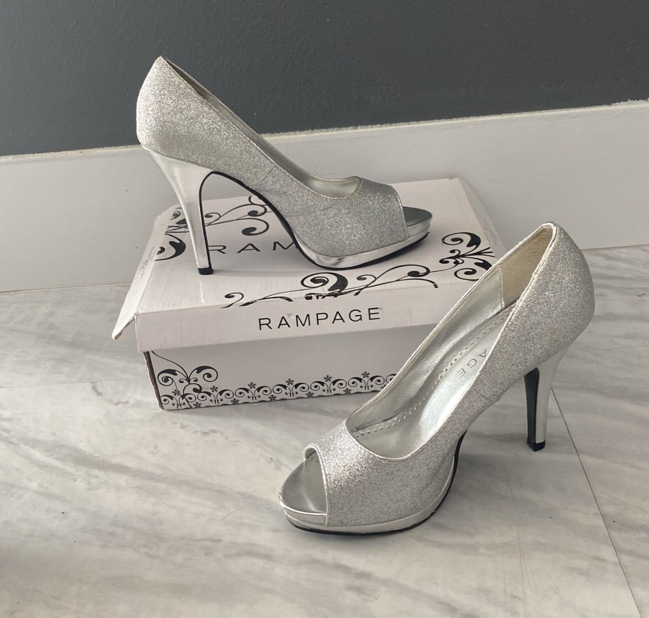 Silver Heels Size 8