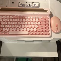 Pink wireless keyboard and mouse ( usb)