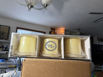 Glass Three Pillar Candles & Holders