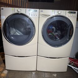 Kenmore Washer And Dryer Set Brown Electric 