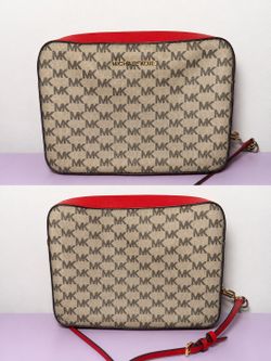 Michael Kors Red/Tan Crossbody