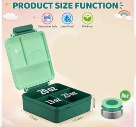 Kids bento lunch box + 2 silicone zip top reusable snack pouches