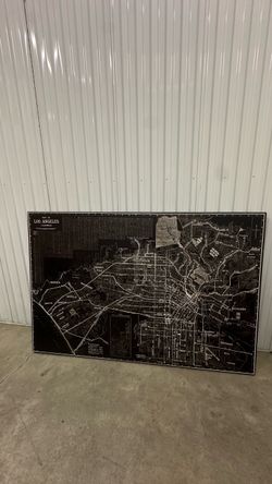 Large Los Angeles California Map Wall Art