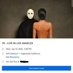 YE Kanye Tickets - Make Me An Offer!