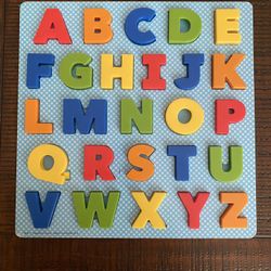 Alphabet ABC Puzzle Wooden Board Plastic Letters