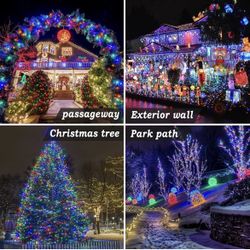 403ft 1000 LED String Lights Outdoor Christmas Lights 8 Modes & Timer Fairy Light Plug in Waterproof LED String Lights for Xmas Yard Tree Wedding Part
