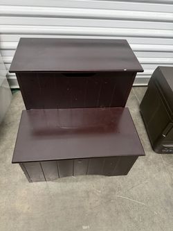 Dark Brown Bedside Steps / Step Stool with Hidden Storage