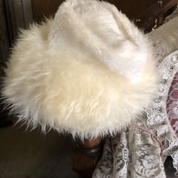 Vintage White Fur Hat