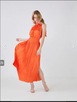 Bcbg Maxazria Orange Long Dress M NWT