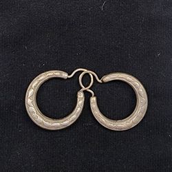 Vintage USSR Hoops Kalachi Earrings 875 Sterling Silver Star Mark Weight 7 gr 