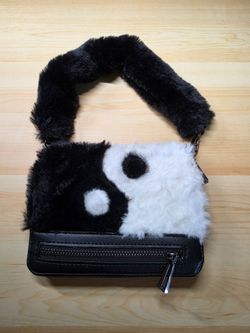 Yin Yang Faux Fur Mini Handbag