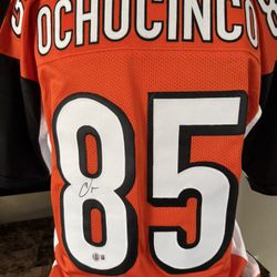 Chad Ochocinco Johnson Signed Bengals Custom Jersey Beckett Witness BAS COA