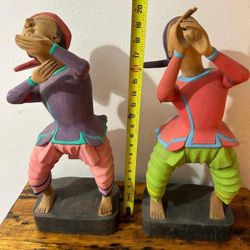 ESCULTURA DE MADERA TALLADA DISEÑO PAREJA 21 PLGS