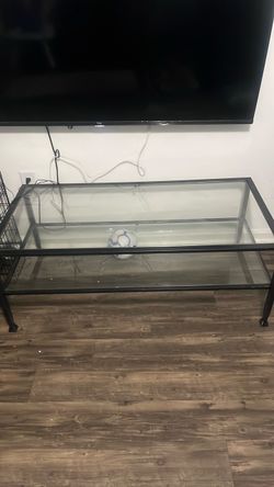 FREE Glass and Metal Coffee Table with Lower Shelf