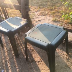 Set Of Two Porch Plastic Side Tables Only $20