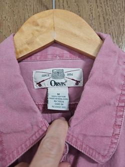 Vintage Orvis Men"s Cotton Utility Shirt M Made in Hong Kong