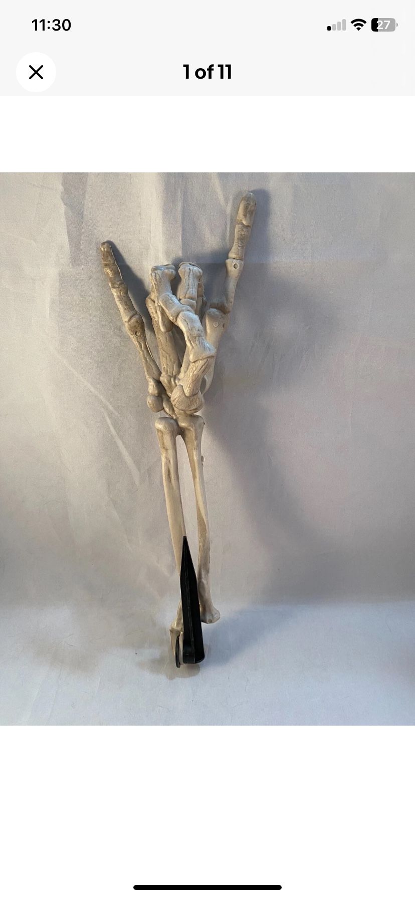 Skeleton Arm Peace rock on in the ground decoration Halloween
