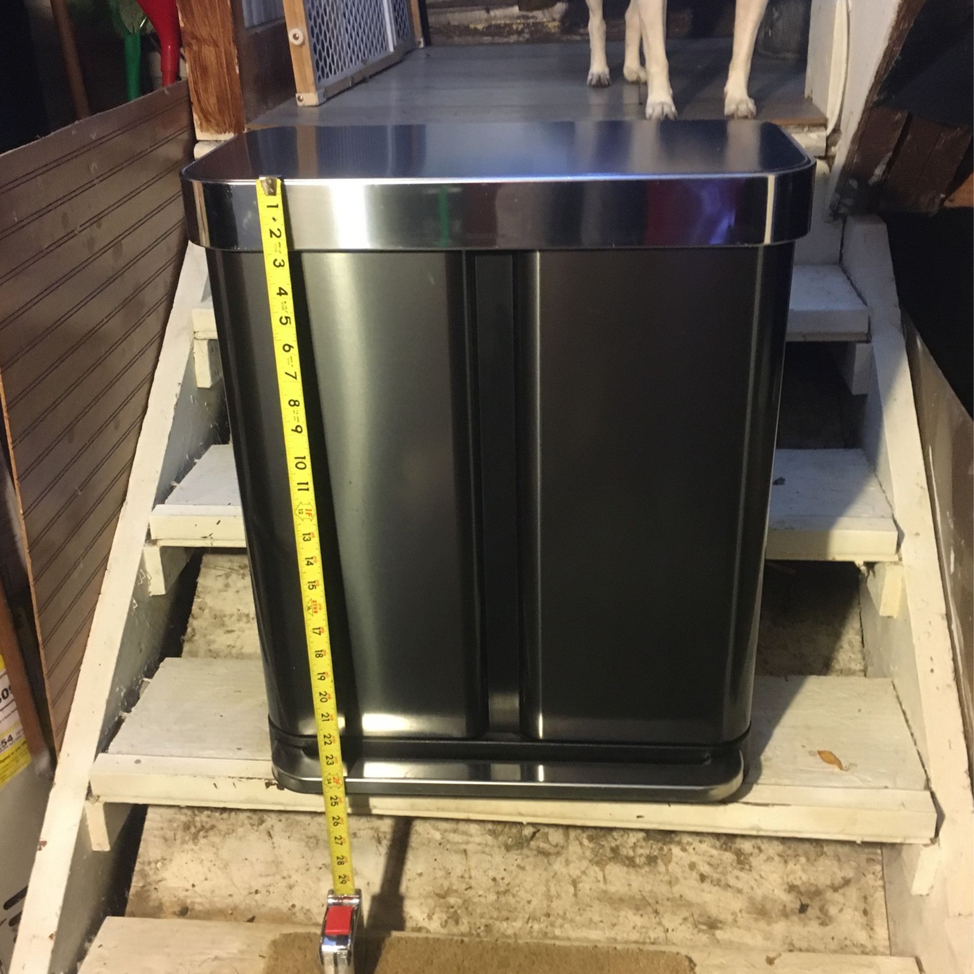 Simple human Double Trash Container