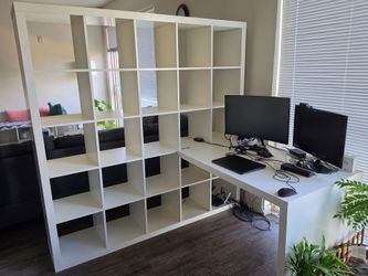 Ikea workstation - shelf unit and desk
