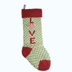 LOVE Knitted Christmas Stocking 21" x 8"