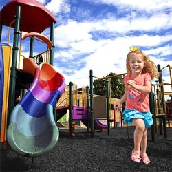 NuPlay Rubber Mulch Playground Flooring - Rubber Nugget Weed Barrier - Flooring for Swing Sets, Play Areas Covers 4 Pack, Black